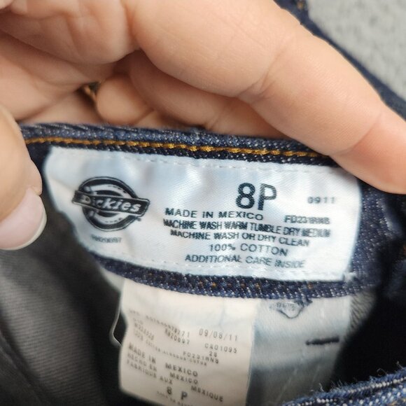 Dickies Jeans Women's 8P Petite Curvy Tapered Mid Rise Denim Workwear Pants - Picture 8 of 10